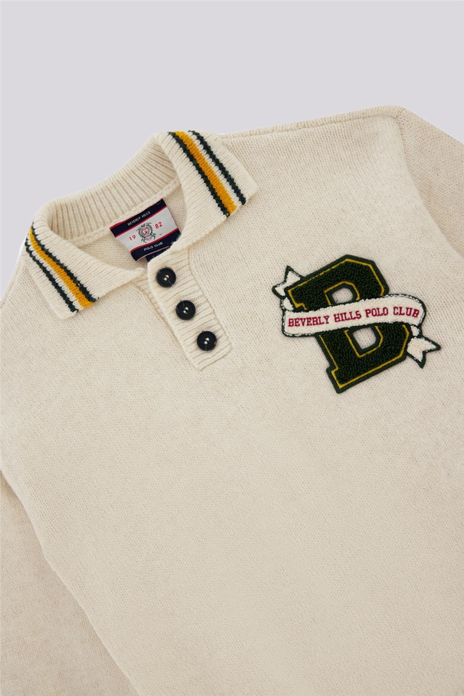 Beverly Hills Polo Club Erkek Çocuk Ekru KazakBeverly Hills Polo Club Erkek Çocuk Ekru Kazak