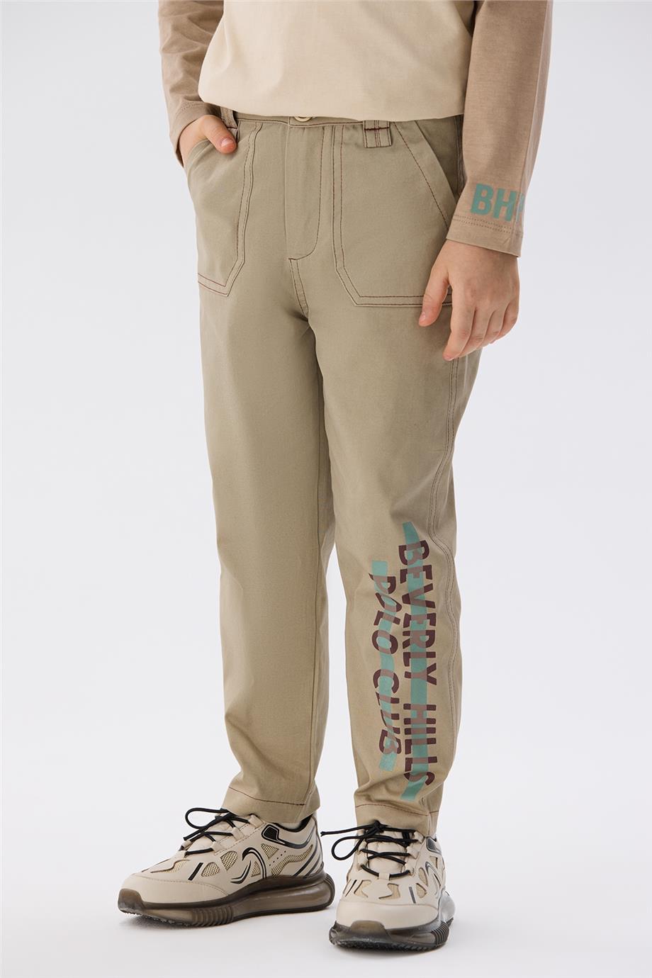 Beverly Hills Polo Club Erkek Çocuk Ekru Pantolon