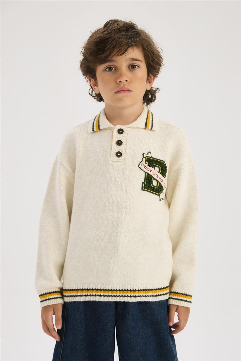 Beverly Hills Polo Club Erkek Çocuk Ekru KazakBeverly Hills Polo Club Erkek Çocuk Ekru Kazak