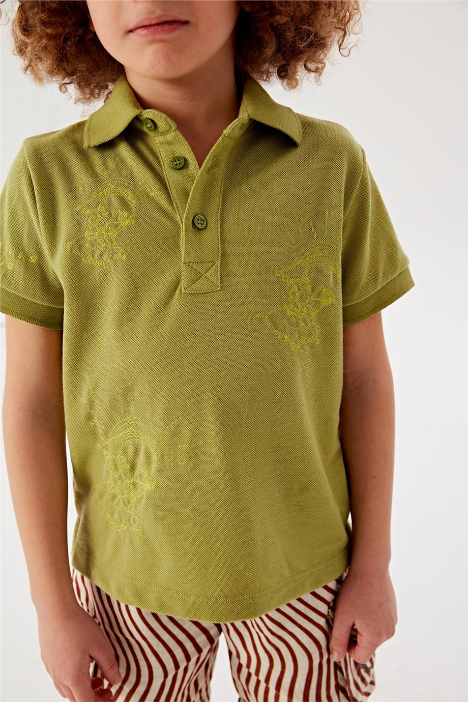 Beverly Hills Polo Club Erkek Çocuk Haki T-Shirt