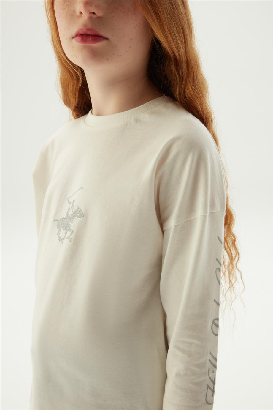 Beverly Hills Polo Club Kız Çocuk Beyaz T-Shirt