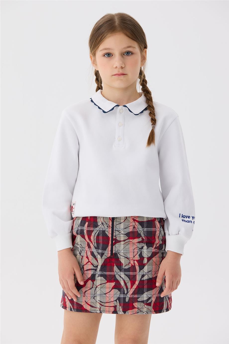 Beverly Hills Polo Club Kız Çocuk Beyaz T-Shirt