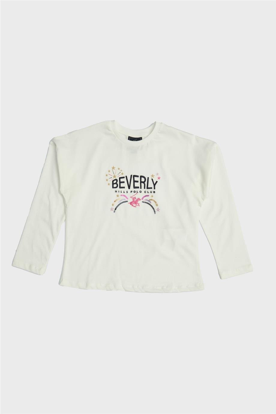 Beverly Hills Polo Club Kız Çocuk Beyaz T-Shirt