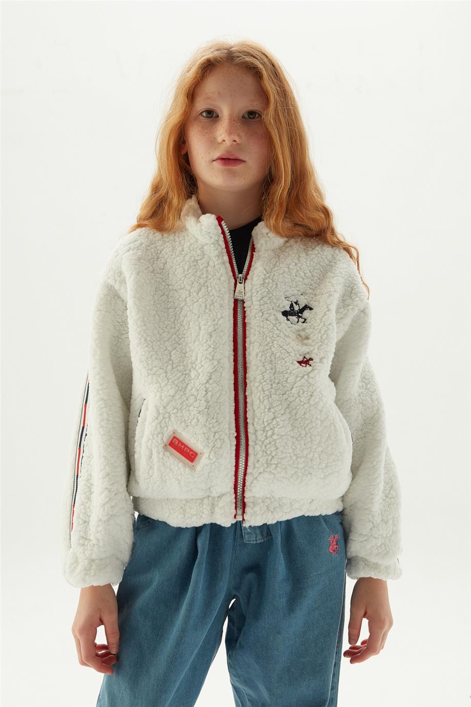 Beverly Hills Polo Club Kız Çocuk Beyaz Ceket