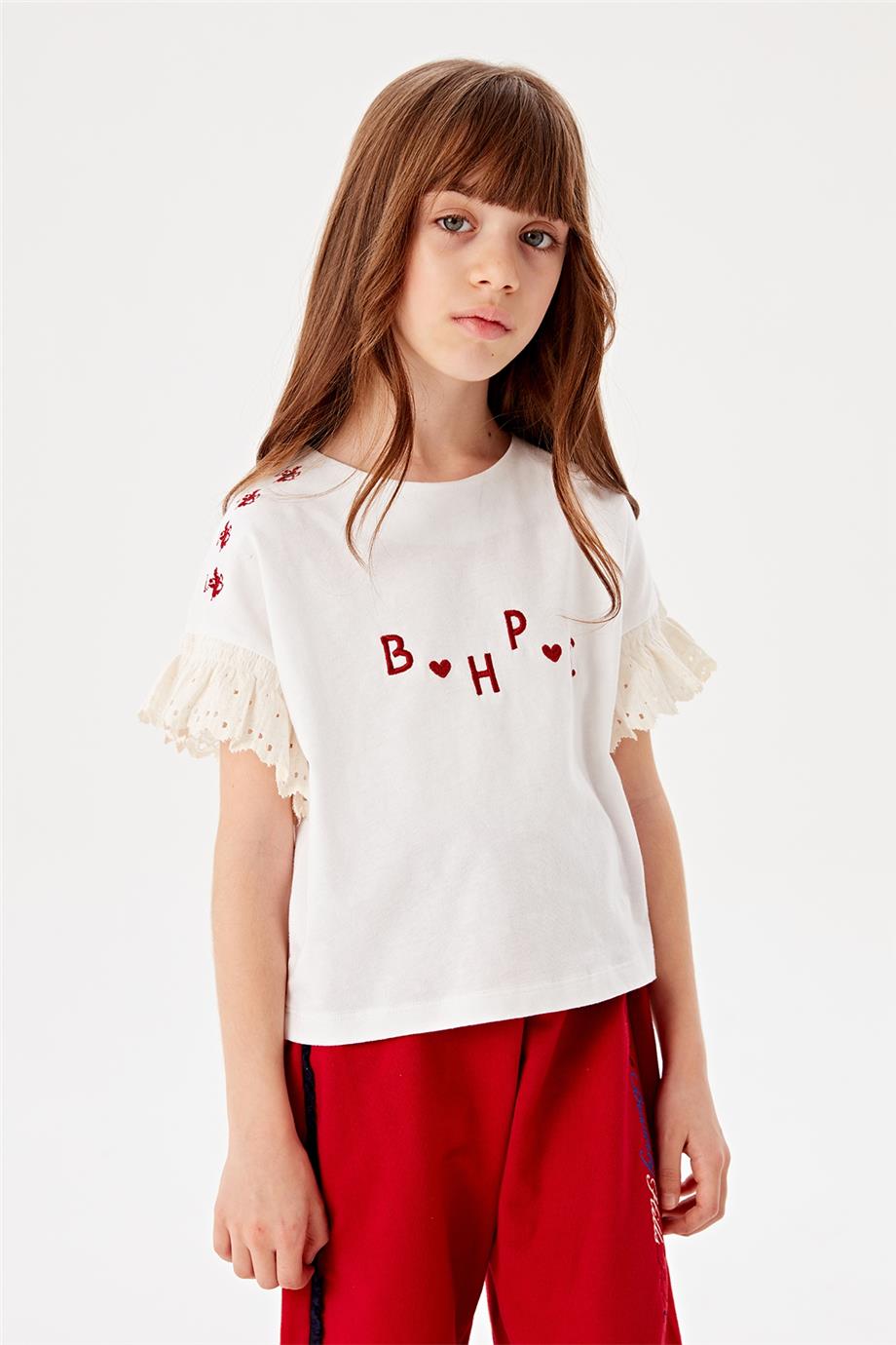 Beverly Hills Polo Club Kız Çocuk Beyaz T-Shirt