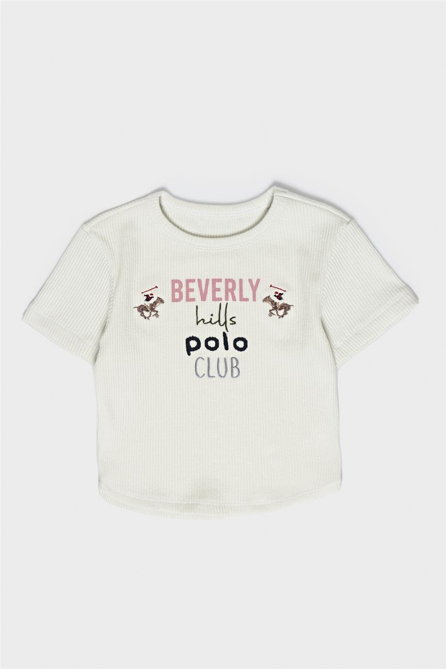 Beverly Hills Polo Club Kız Çocuk Beyaz T-Shirt