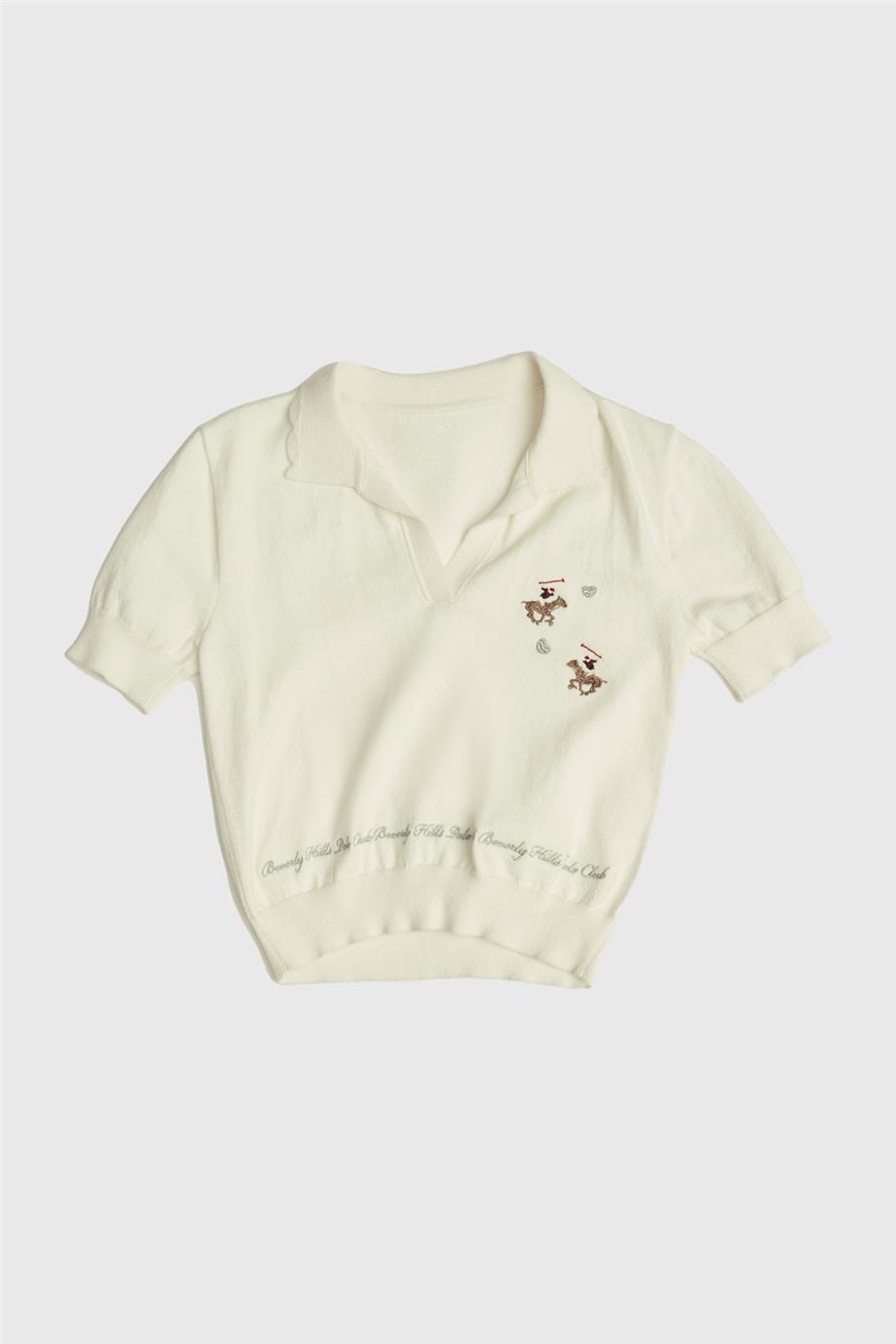 Beverly Hills Polo Club Kız Çocuk Beyaz T-Shirt