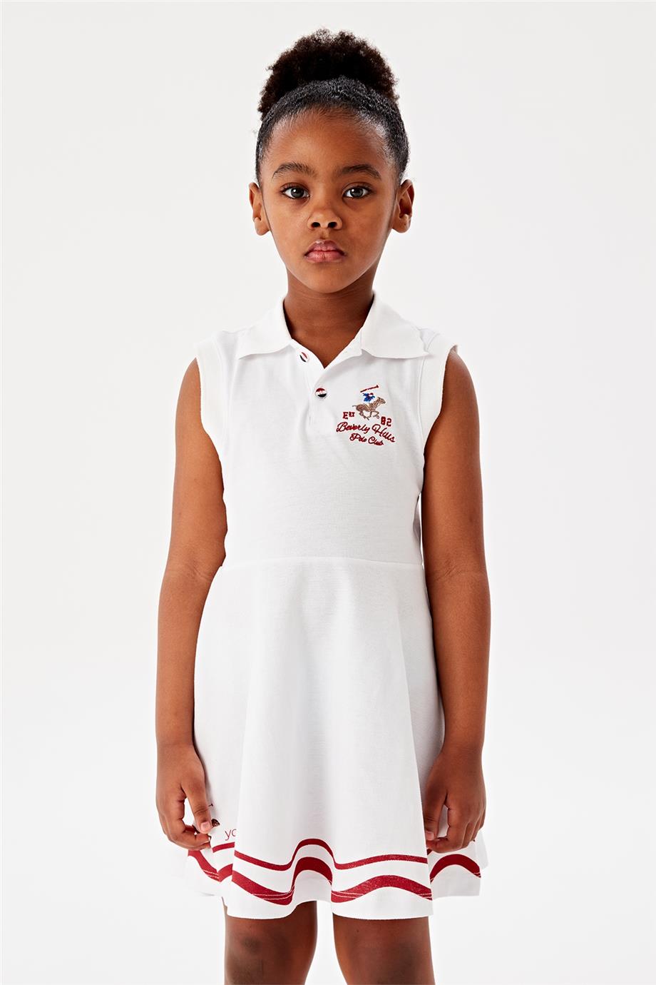 Beverly Hills Polo Club Kız Çocuk Beyaz Elbise