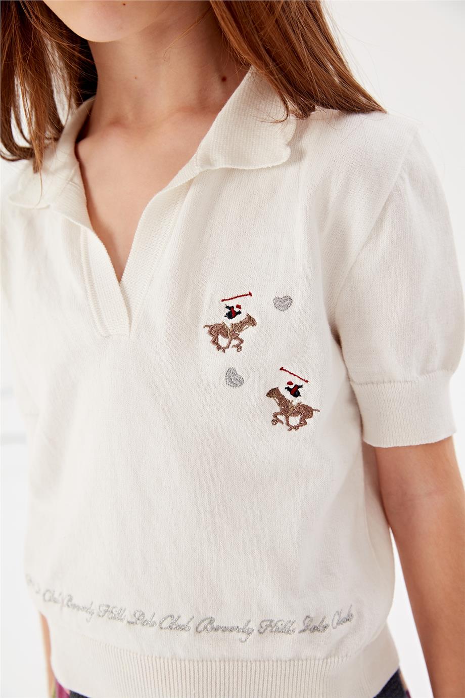 Beverly Hills Polo Club Kız Çocuk Beyaz T-Shirt