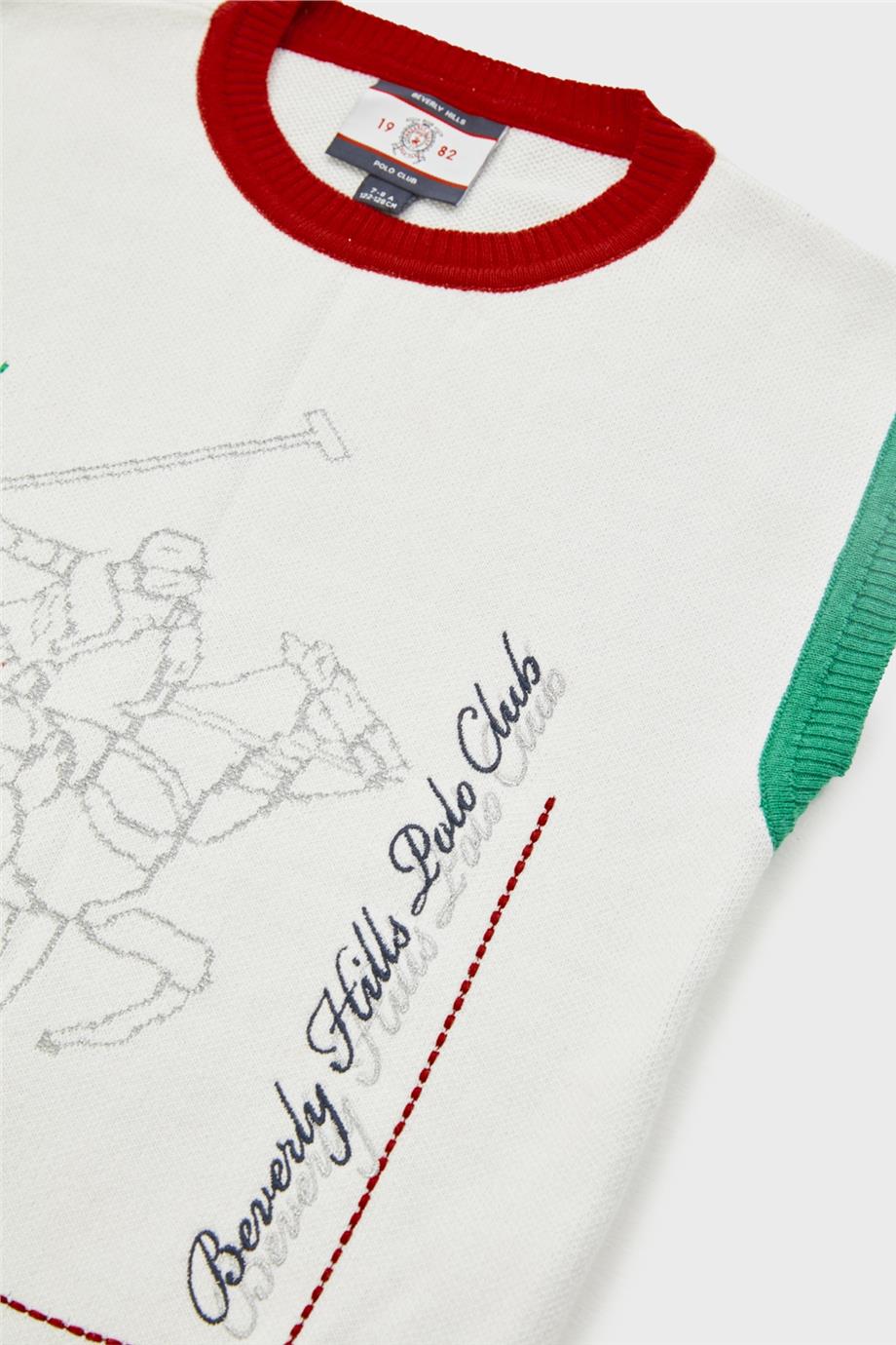 Beverly Hills Polo Club Kız Çocuk Beyaz Kazak