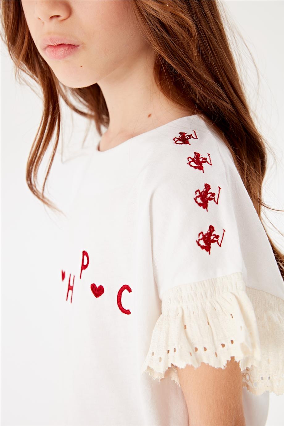 Beverly Hills Polo Club Kız Çocuk Beyaz T-Shirt