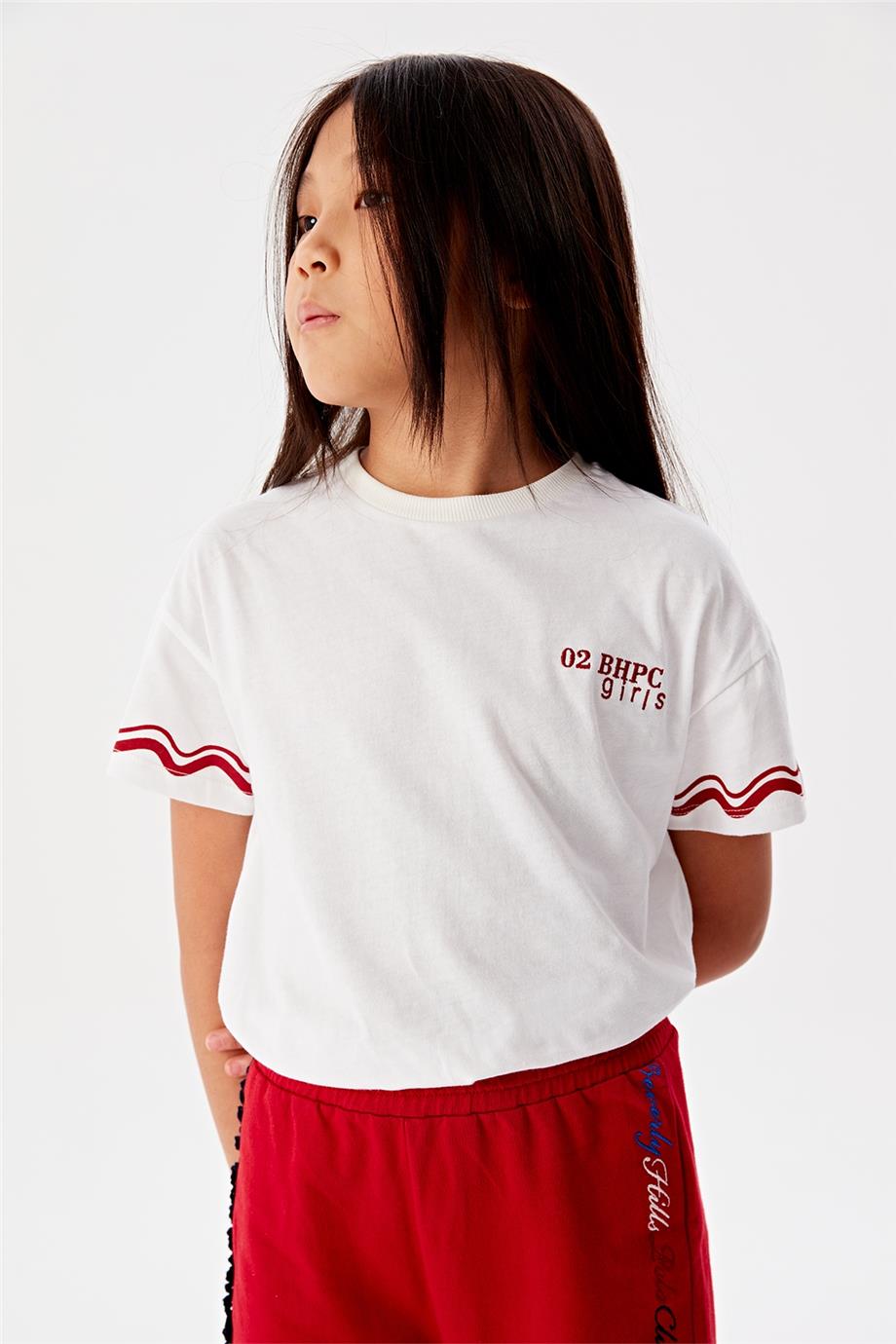 Beverly Hills Polo Club Kız Çocuk Beyaz T-Shirt