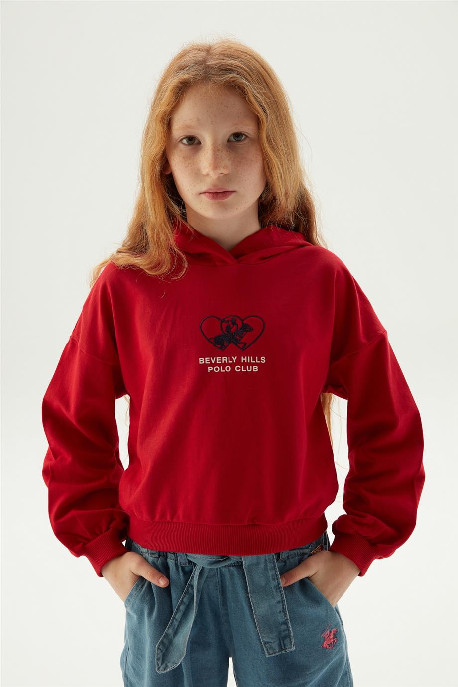 Beverly Hills Polo Club Kız Çocuk Bordo Sweatshirt