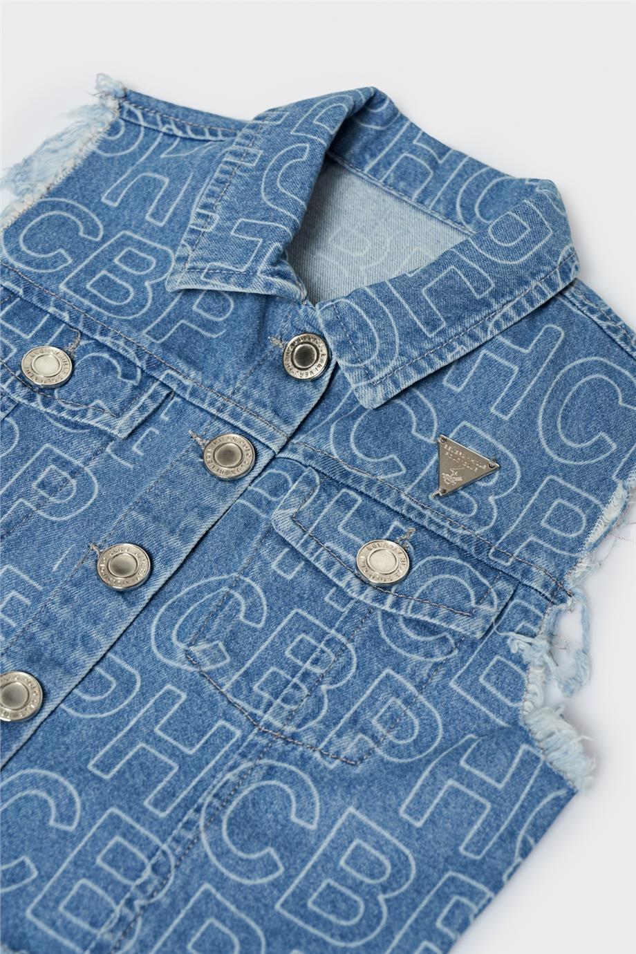 Beverly Hills Polo Club Kız Çocuk Denim Yelek