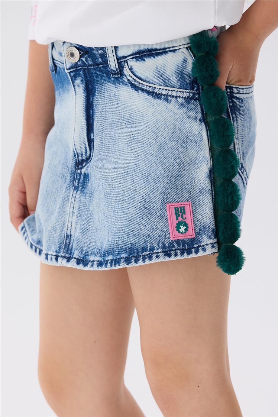 Beverly Hills Polo Club Kız Çocuk Denim Etek