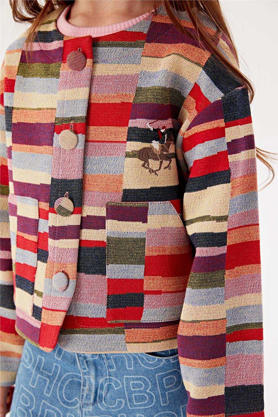 Beverly Hills Polo Club Kız Çocuk Desenli Ceket