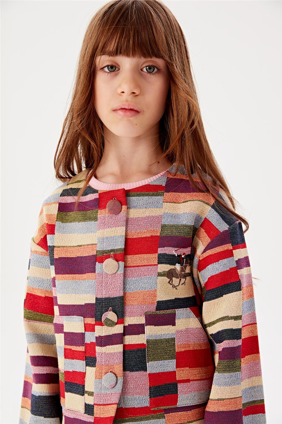 Beverly Hills Polo Club Kız Çocuk Desenli Ceket