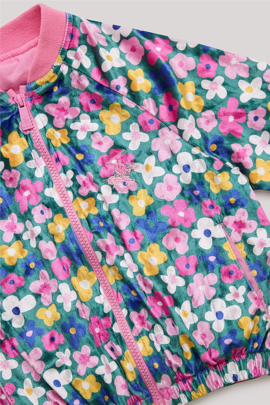 Beverly Hills Polo Club Kız Çocuk Desenli Eşofman Üstü