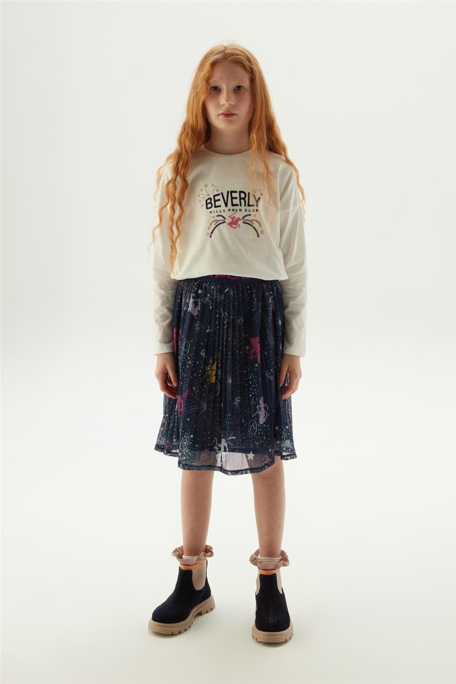 Beverly Hills Polo Club Kız Çocuk Desenli Etek