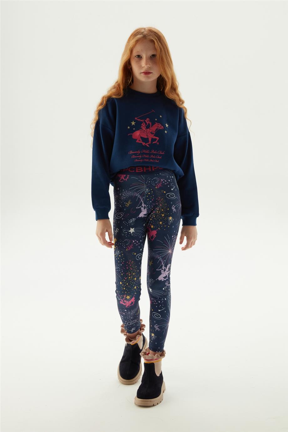 Beverly Hills Polo Club Kız Çocuk Desenli Tayt