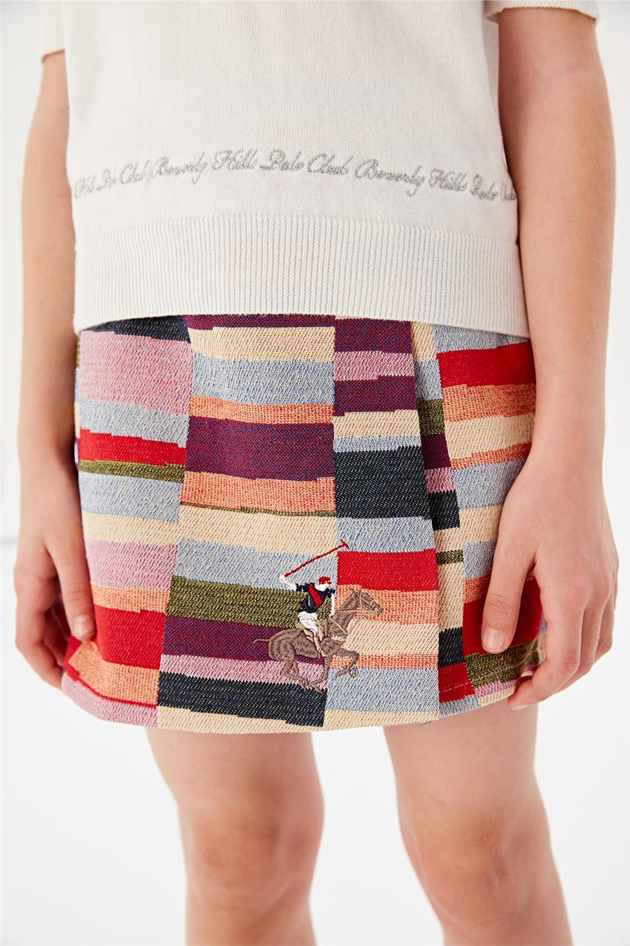 Beverly Hills Polo Club Kız Çocuk Desenli Şort Etek