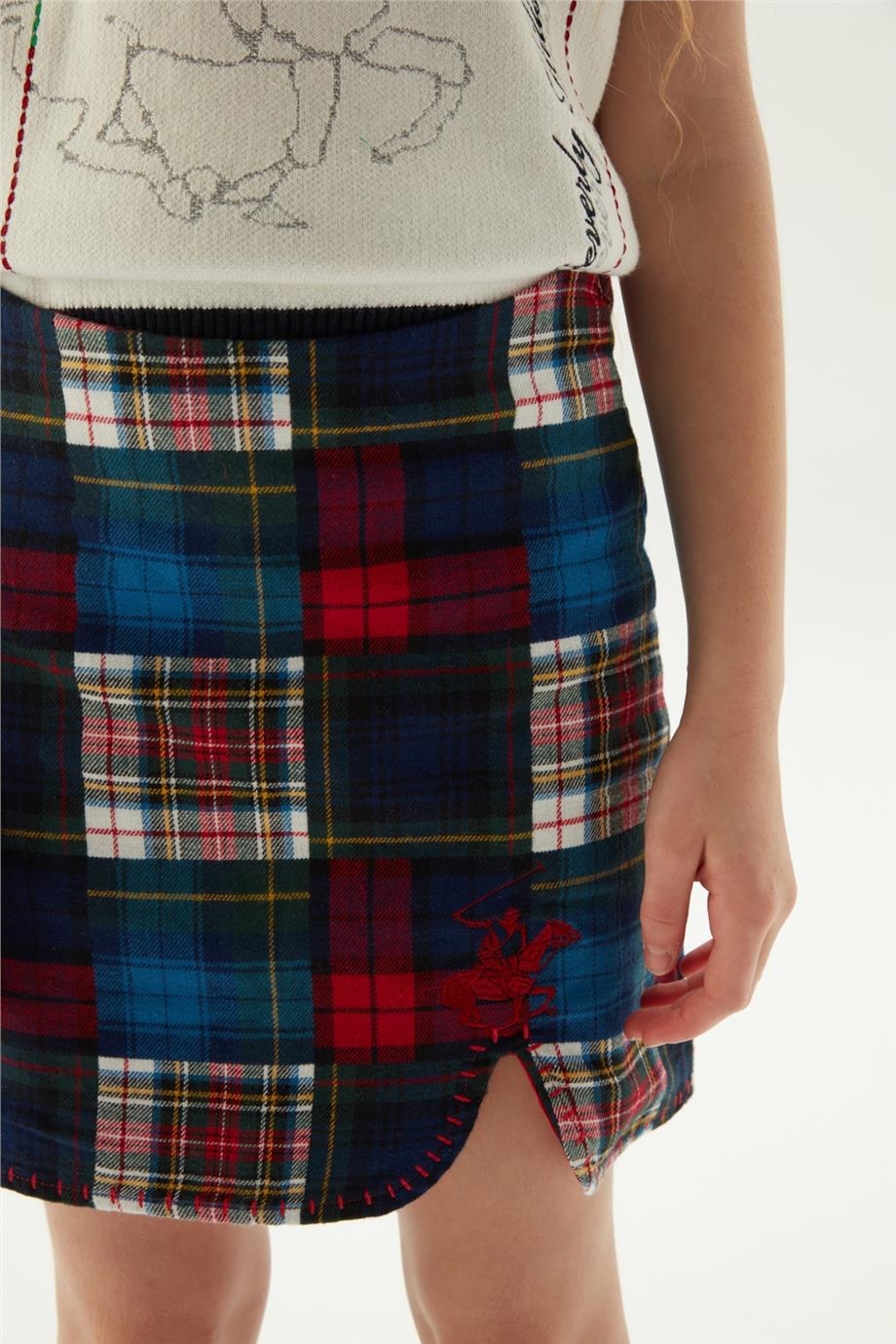 Beverly Hills Polo Club Kız Çocuk Ekose Etek