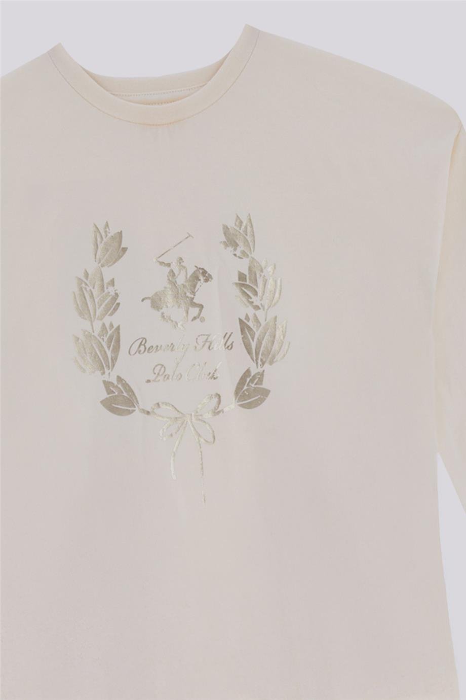 Beverly Hills Polo Club Kız Çocuk Ekru TshirtBeverly Hills Polo Club Kız Çocuk Ekru Tshirt