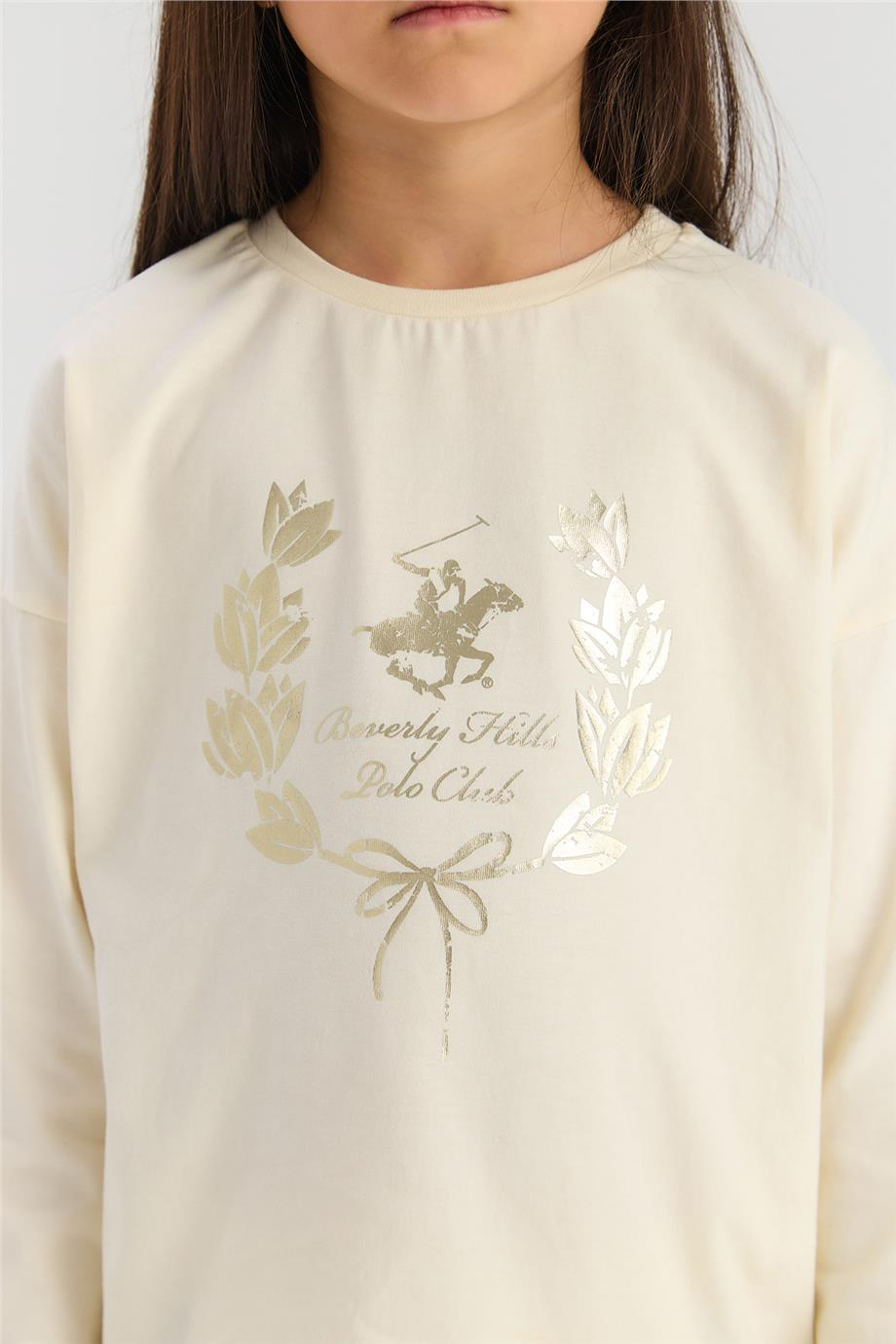 Beverly Hills Polo Club Kız Çocuk Ekru TshirtBeverly Hills Polo Club Kız Çocuk Ekru Tshirt