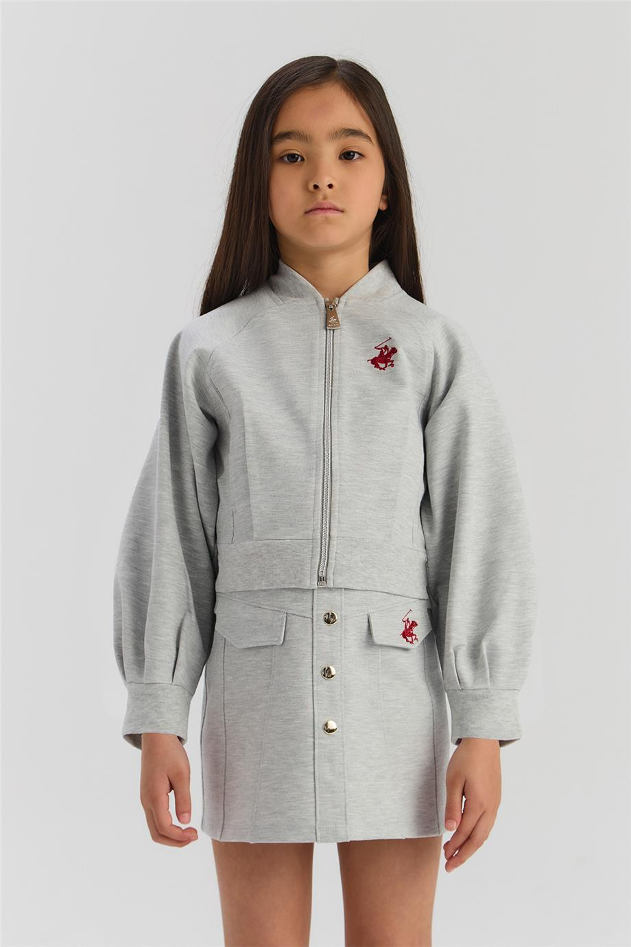 Beverly Hills Polo Club Kız Çocuk Gri Eşofman ÜstüBeverly Hills Polo Club Kız Çocuk Gri Eşofman Üstü