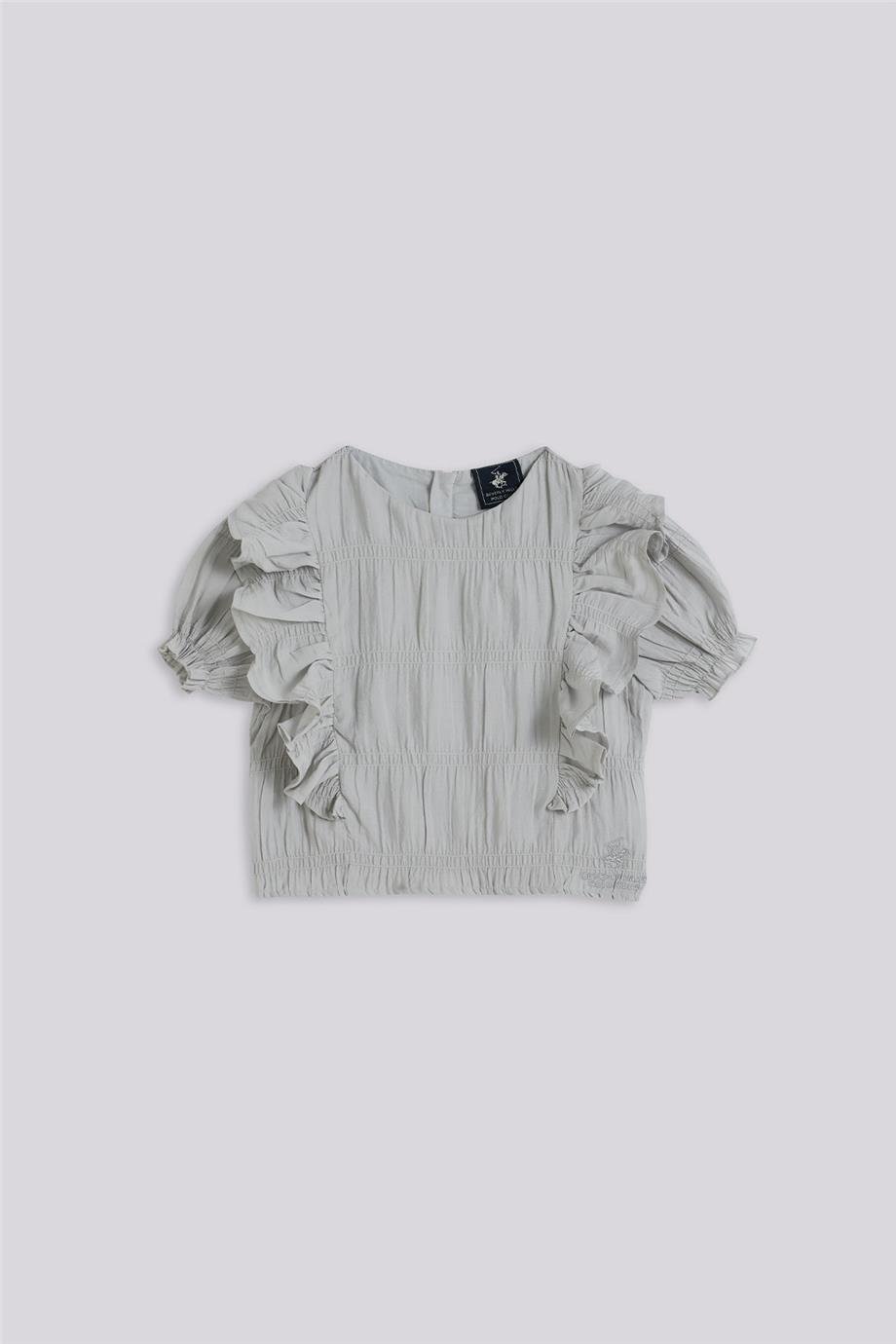 Beverly Hills Polo Club Girl Grey Melange BlouseBeverly Hills Polo Club Girl Grey Melange Blouse