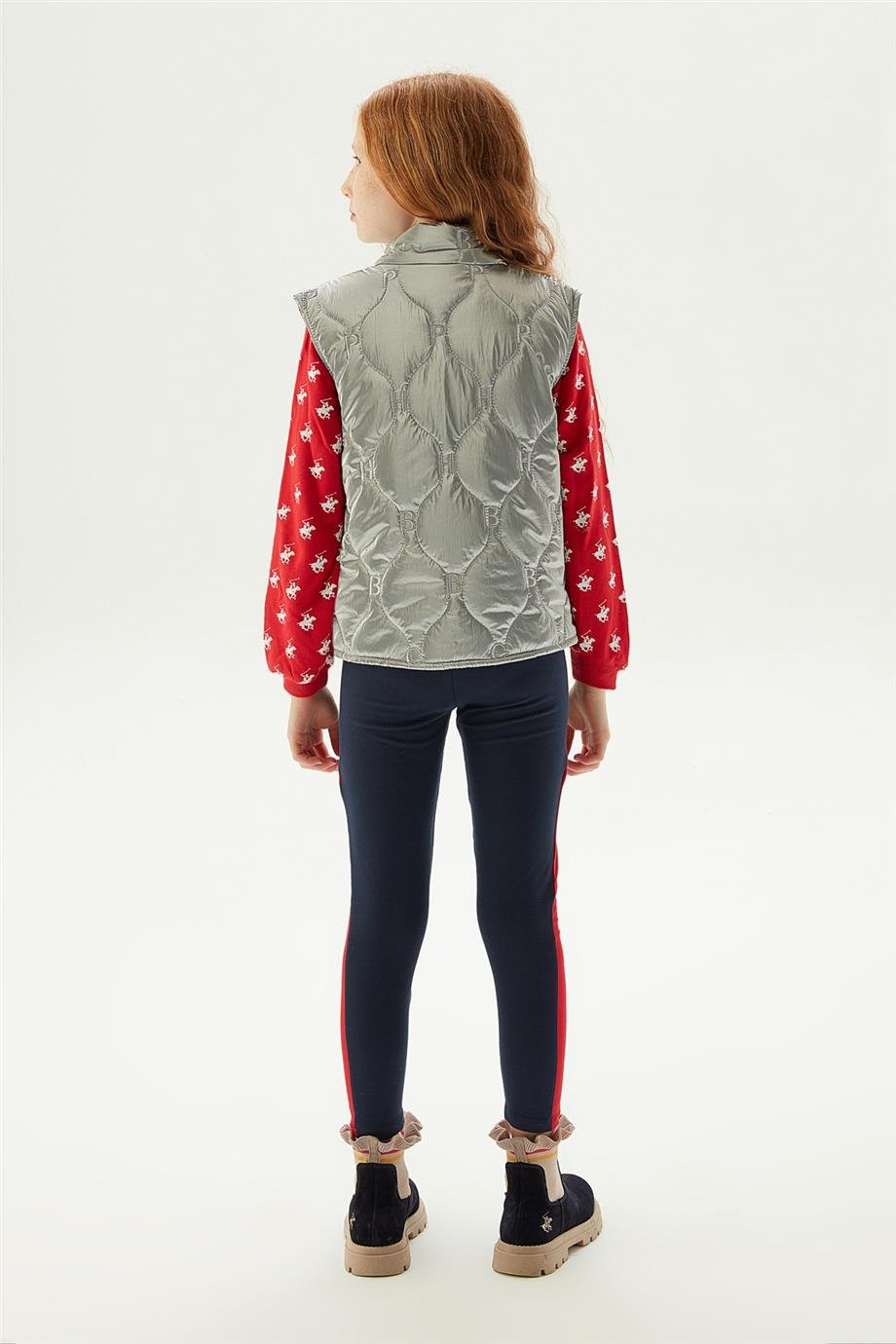 Beverly Hills Polo Club Kız Çocuk Gri Yelek