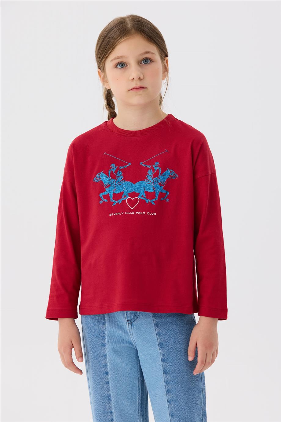 Beverly Hills Polo Club Kız Çocuk Kırmızı T-Shirt