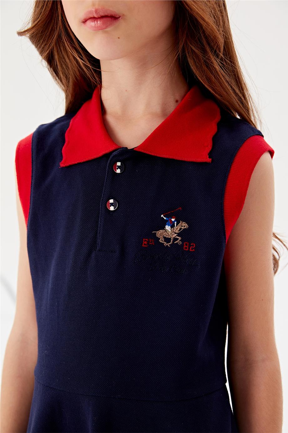 Beverly Hills Polo Club Kız Çocuk Lacivert Elbise