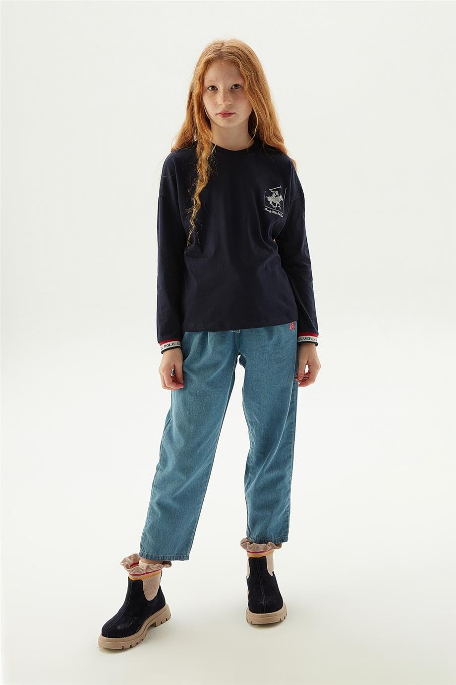 Beverly Hills Polo Club Kız Çocuk Lacivert T-Shirt