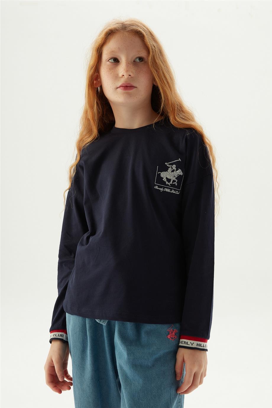 Beverly Hills Polo Club Kız Çocuk Lacivert T-Shirt