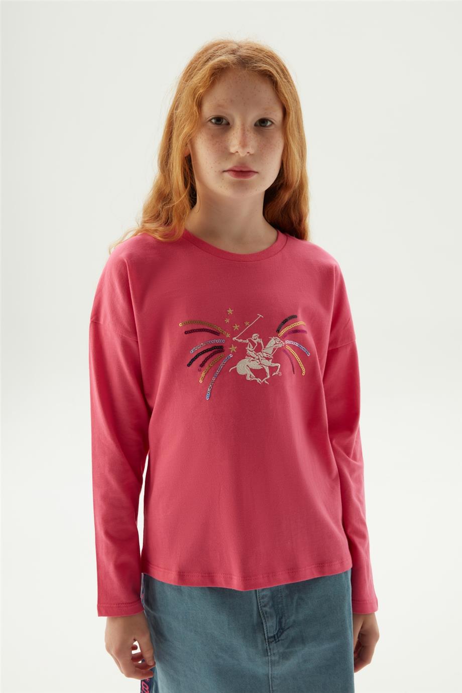 Beverly Hills Polo Club Kız Çocuk Pembe T-Shirt