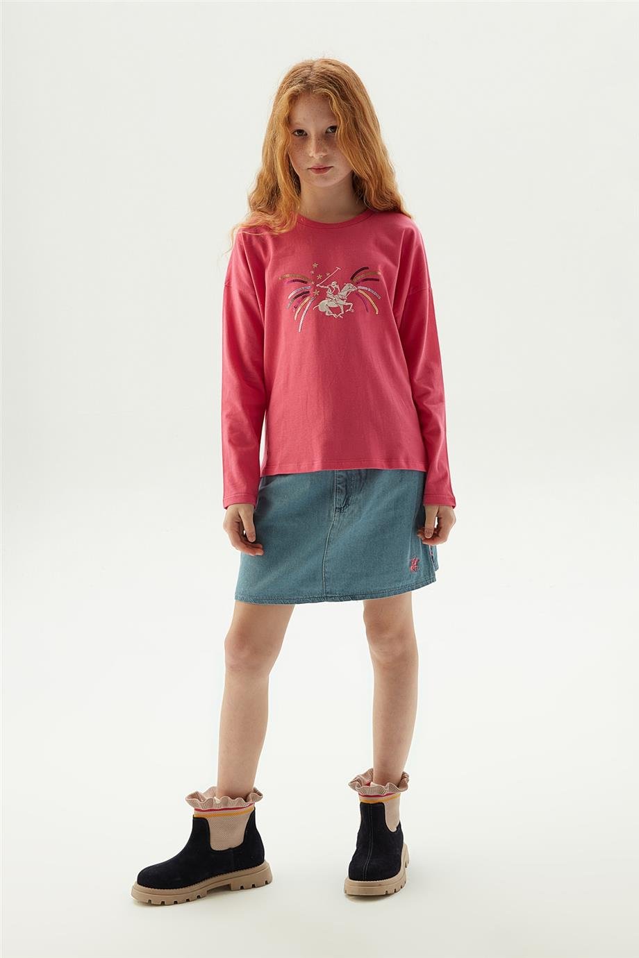 Beverly Hills Polo Club Kız Çocuk Pembe T-Shirt