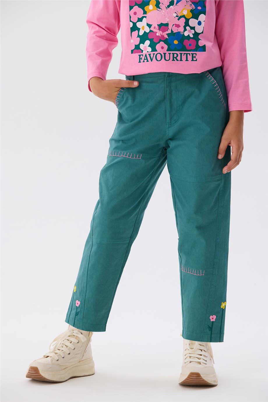 Beverly Hills Polo Club Kız Çocuk Yeşil Pantolon