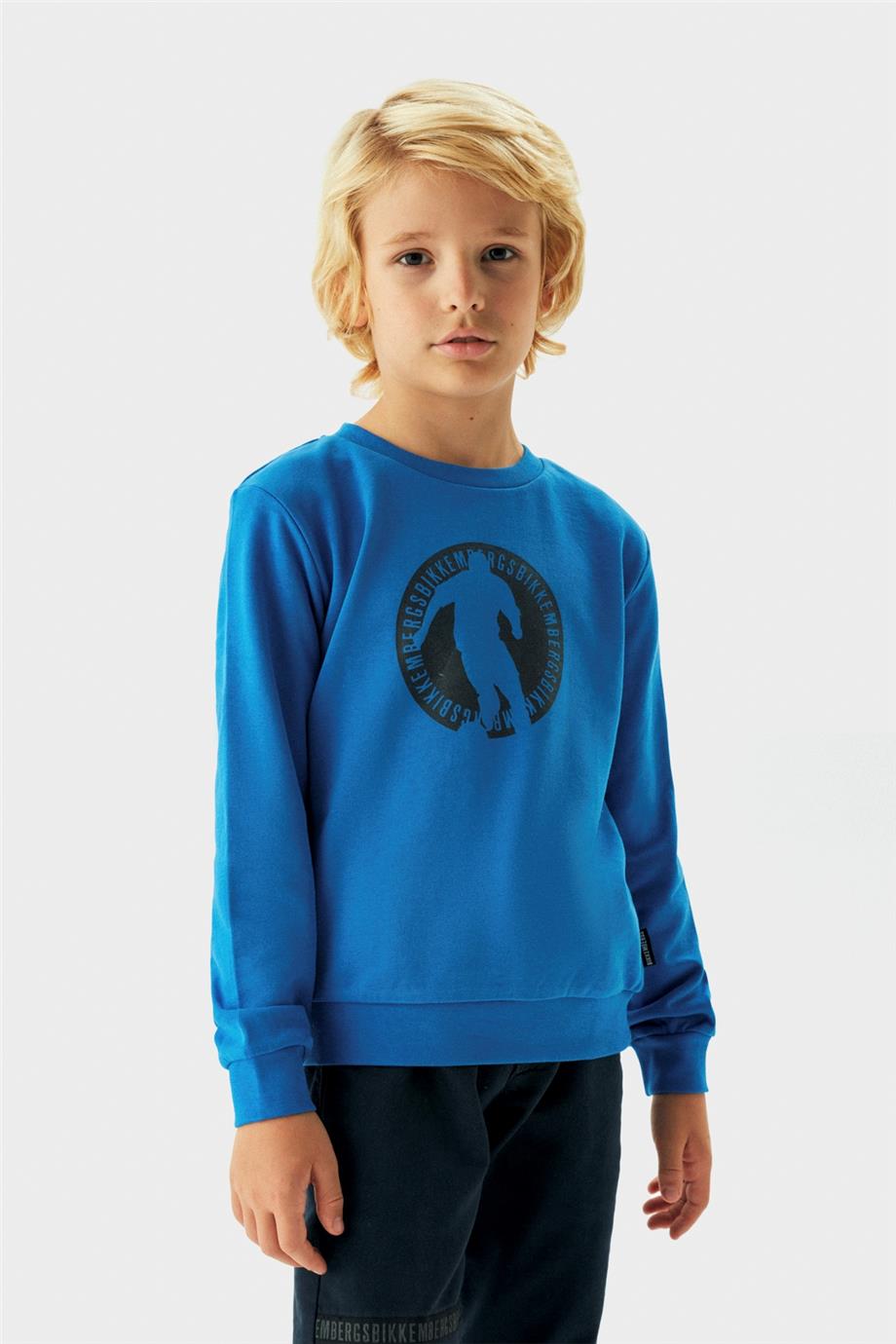 Bikkembergs Erkek Çocuk Mavi Sweatshirt