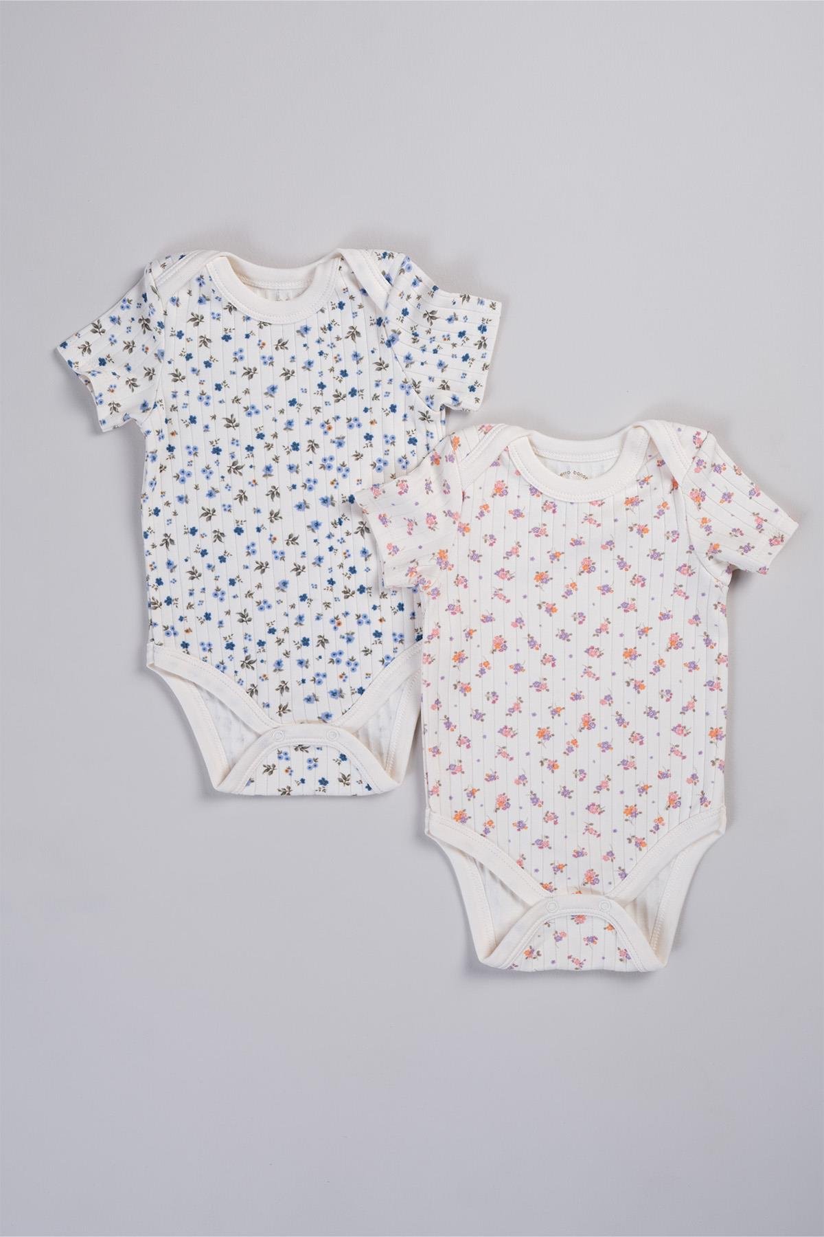 Bonderro 2'li Takım Çiçek Desenli Kaşkorse Bebek ve Çocuk Zıbın & BodyBonderro 2'li Takım Çiçek Desenli Kaşkorse Bebek ve Çocuk Zıbın & Body