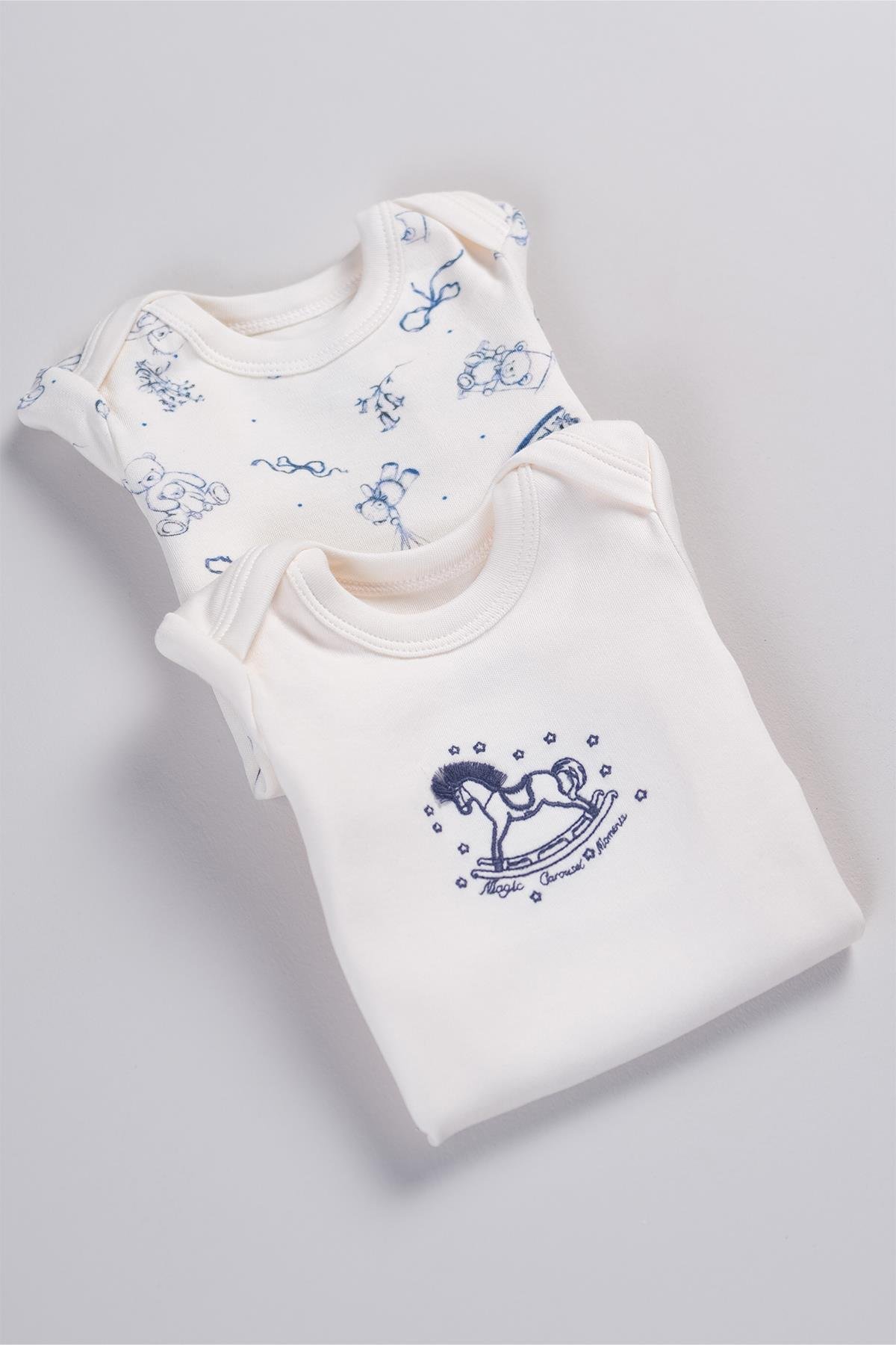 Bonderro 2'li Takım Çiçek Desenli Kaşkorse Bebek ve Çocuk Zıbın & BodyBonderro 2'li Takım Çiçek Desenli Kaşkorse Bebek ve Çocuk Zıbın & Body