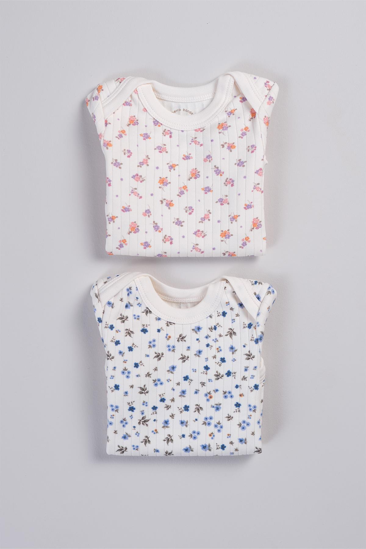 Bonderro 2'li Takım Çiçek Desenli Kaşkorse Bebek ve Çocuk Zıbın & BodyBonderro 2'li Takım Çiçek Desenli Kaşkorse Bebek ve Çocuk Zıbın & Body