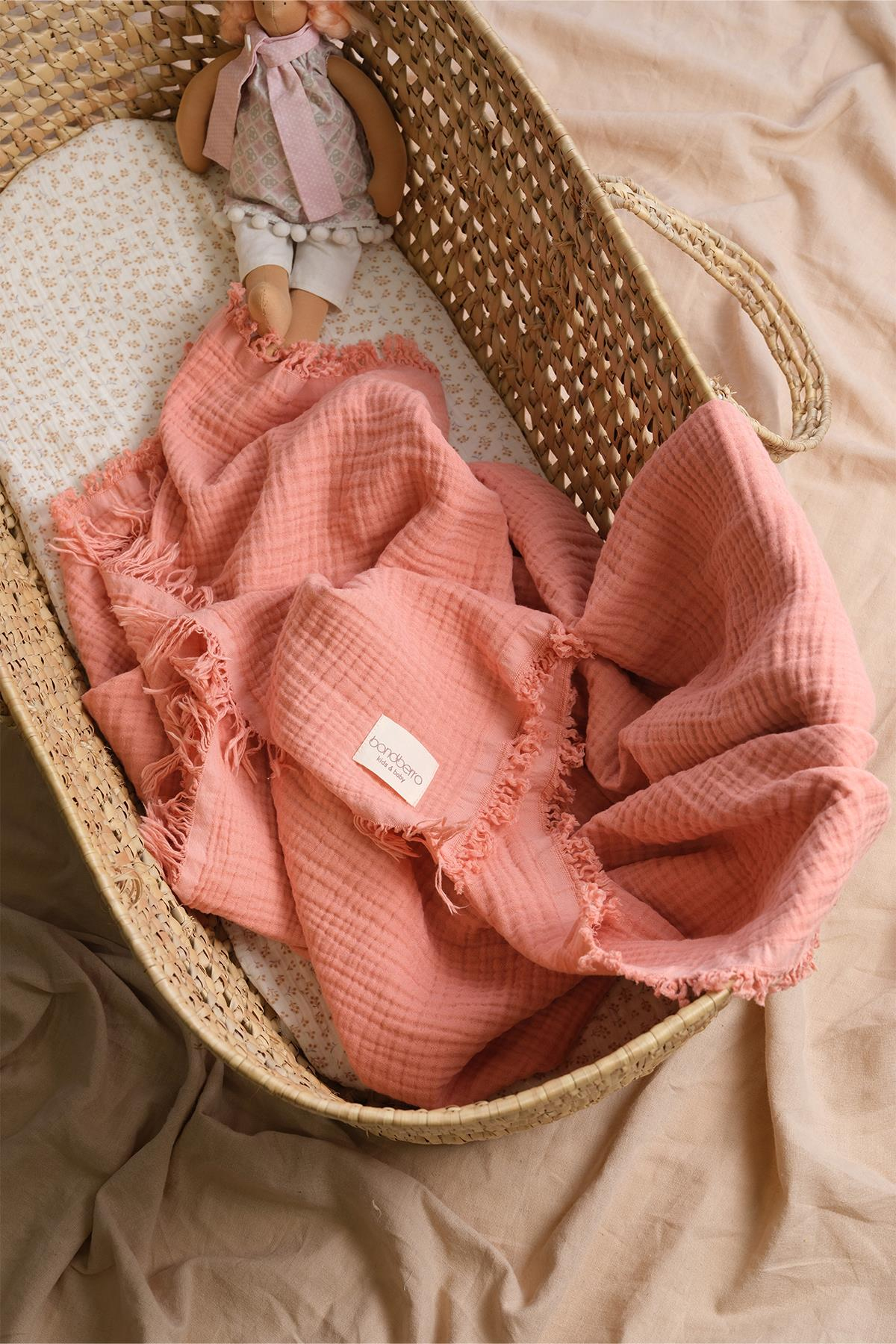 Bonderro 4 Katlı Müslin Saçaklı BattaniyeBonderro 4 Katlı Müslin Saçaklı Battaniye