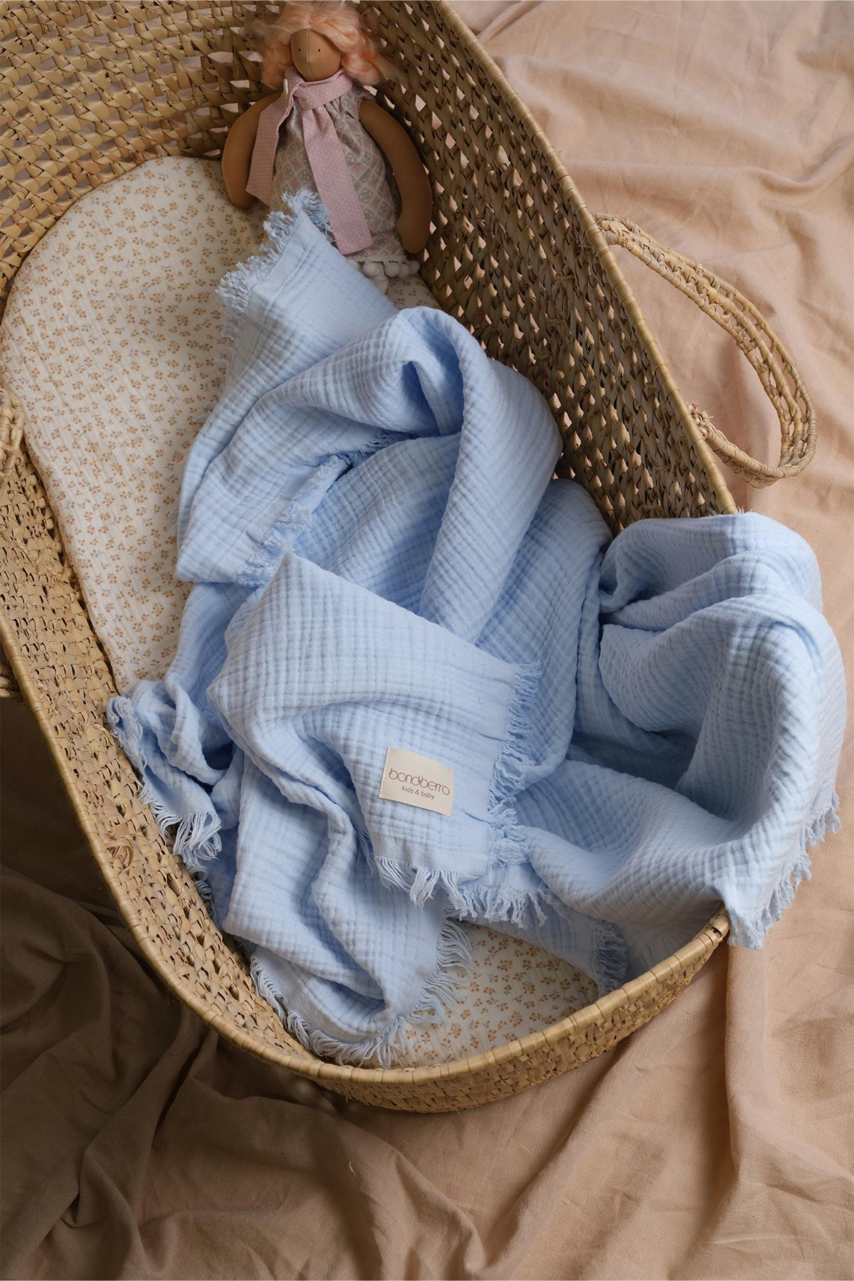 Bonderro 4 Katlı Müslin Saçaklı BattaniyeBonderro 4 Katlı Müslin Saçaklı Battaniye