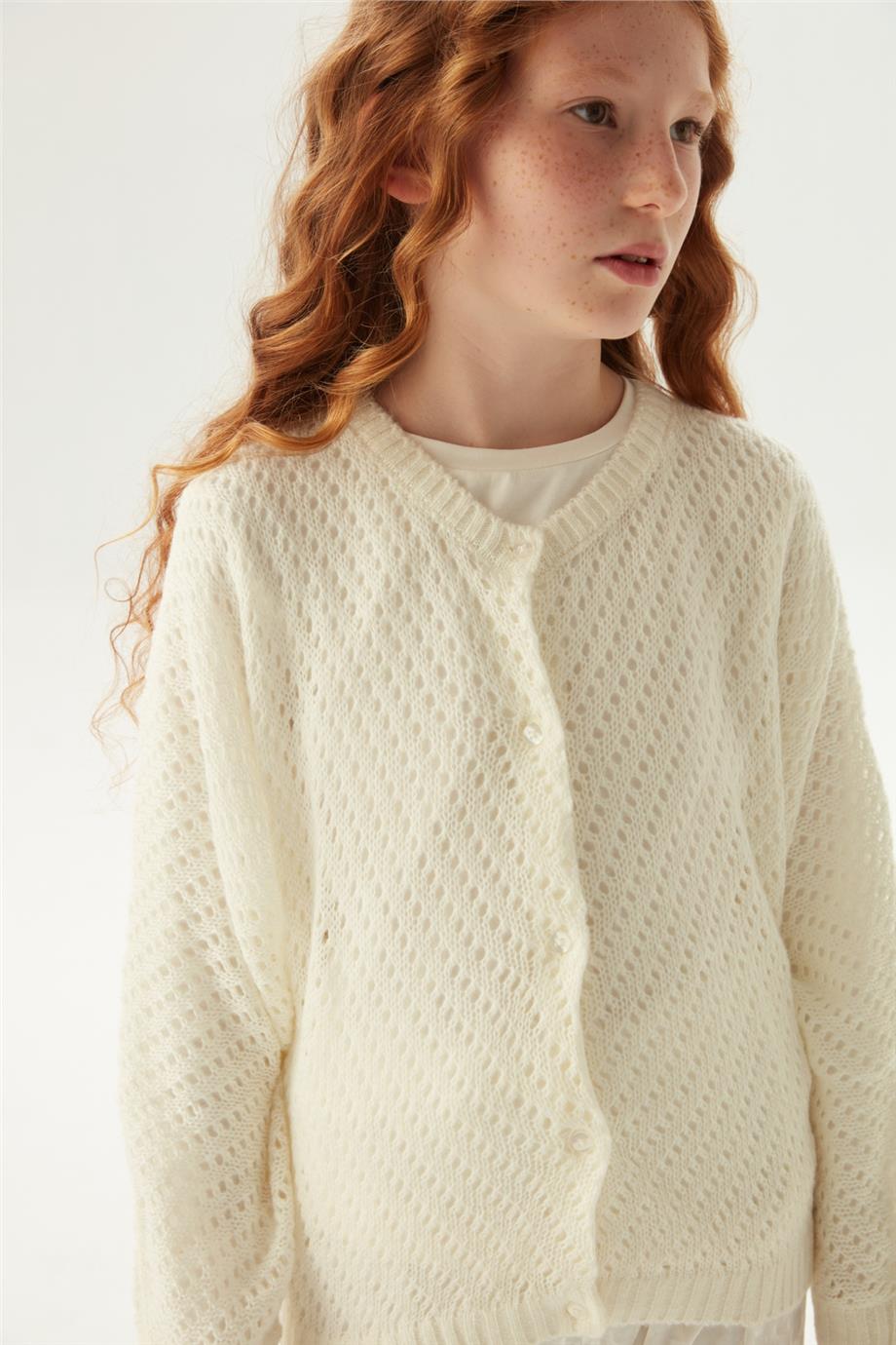 Fracomina Kız Çocuk Beyaz Hırka