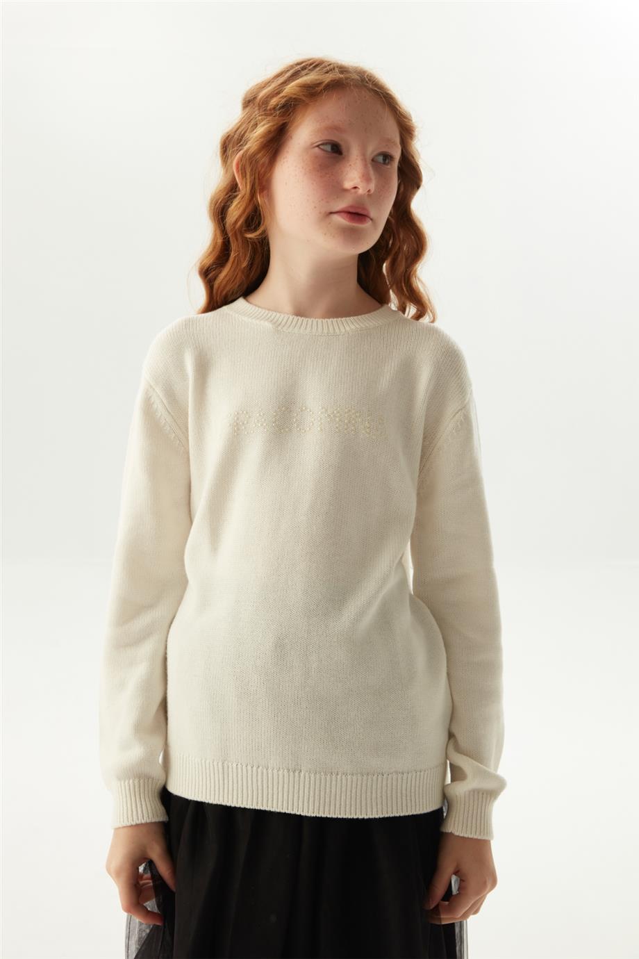 Fracomina Kız Çocuk Beyaz Kazak