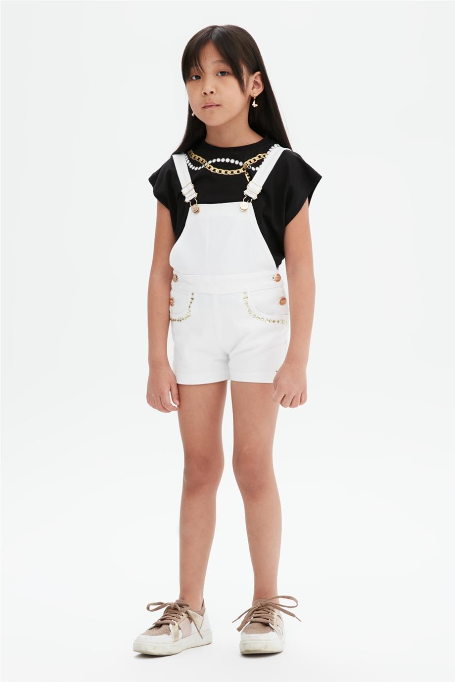 Fracomina Kız Çocuk Beyaz Salopet