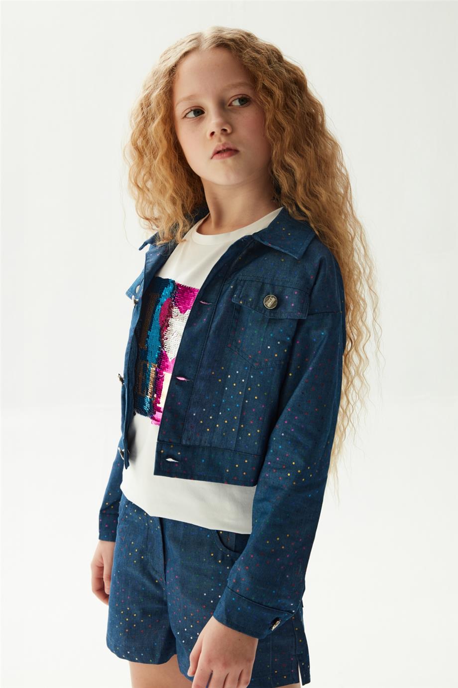 Fracomina Kız Çocuk Mavi Ceket