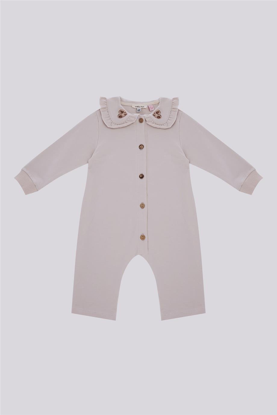 Gb Baby Basic Kız Bebek Ekru TulumGb Baby Basic Kız Bebek Ekru Tulum