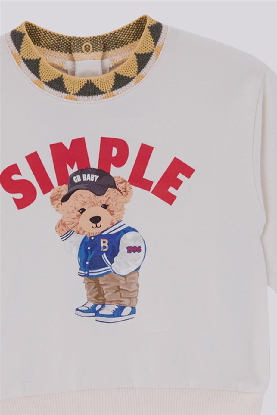 GB Baby Erkek Bebek Ekru SweatshirtGB Baby Erkek Bebek Ekru Sweatshirt